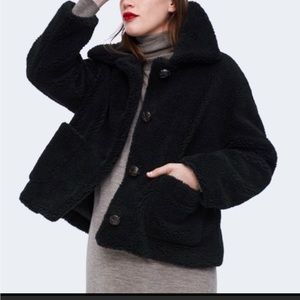 Zara short teddy coat